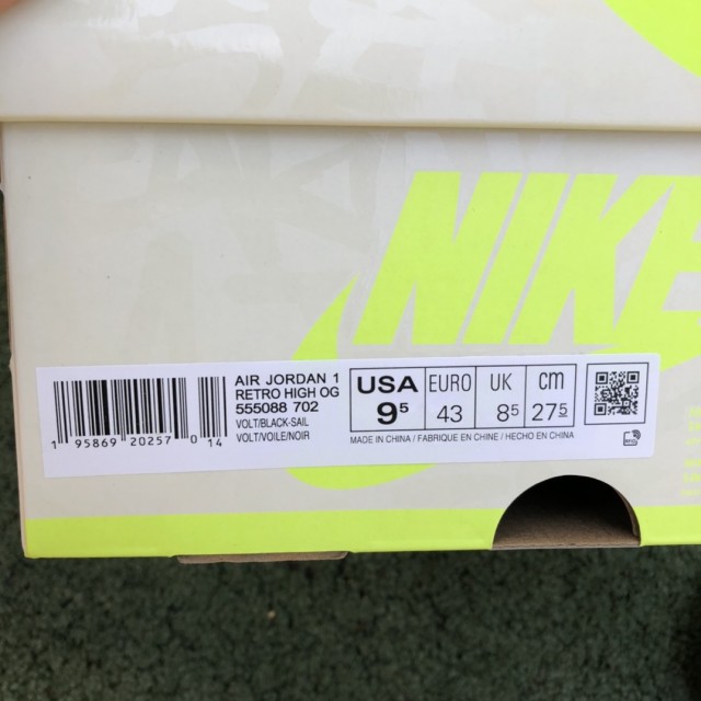 LJR BATCH Air Jordan 1 High OG "Volt" 555088 702