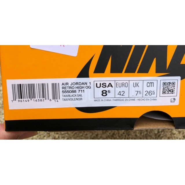 LJR BATCH Air Jordan 1 High OG "Yellow Toe" 555088 711