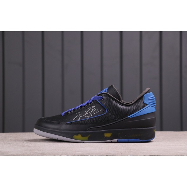 GET BATCH Off White x Air Jordan 2 Low SP Black and Varsity Royal DJ4375 004