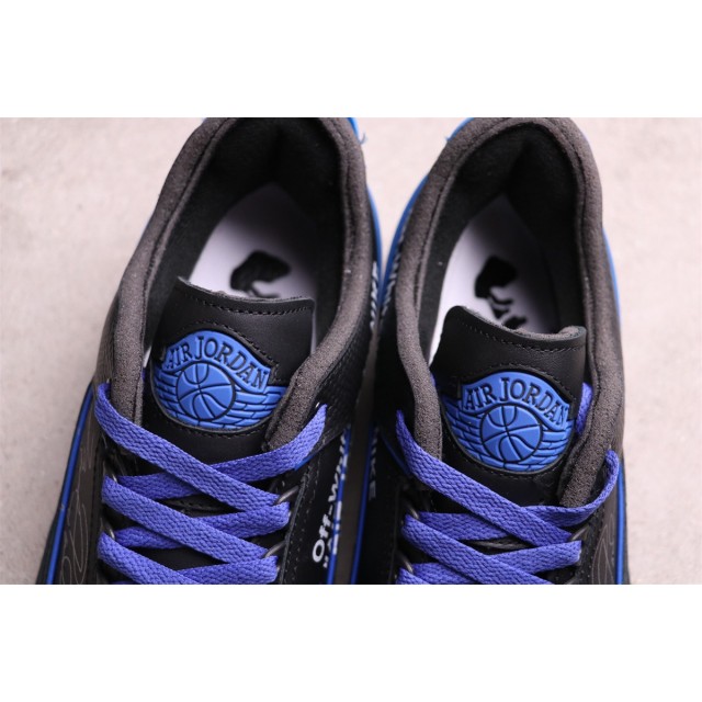 GET BATCH Off White x Air Jordan 2 Low SP Black and Varsity Royal DJ4375 004