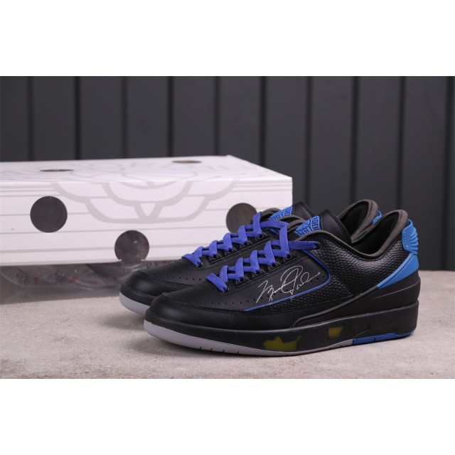 GET BATCH Off White x Air Jordan 2 Low SP Black and Varsity Royal DJ4375 004