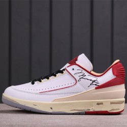 GET BATCH Off White x Air Jordan 2 Low SP "White and Varsity Red" DJ4375 106 