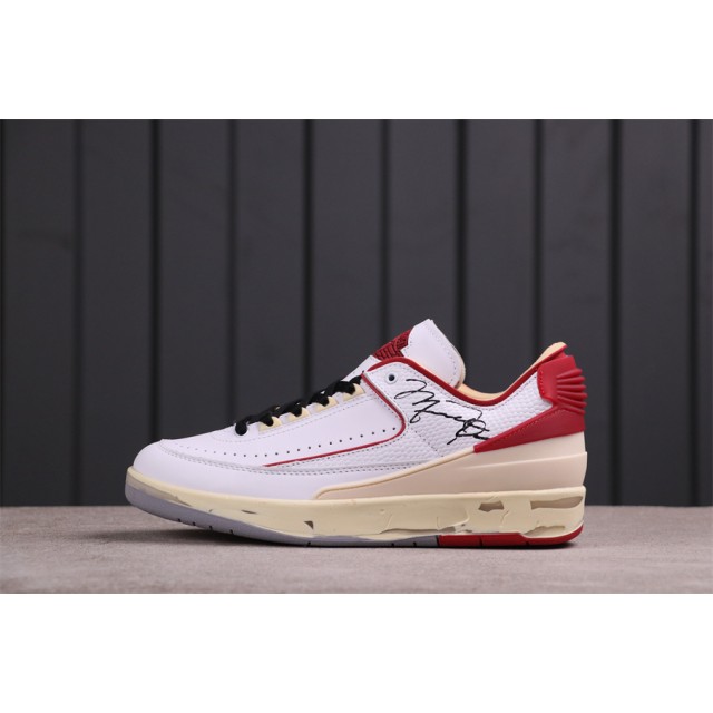 GET BATCH Off White x Air Jordan 2 Low SP "White and Varsity Red" DJ4375 106 