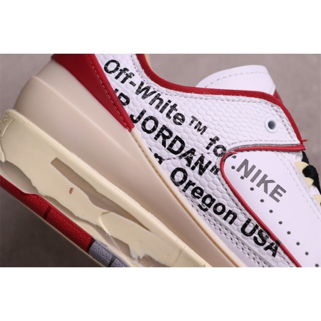 GET BATCH Off White x Air Jordan 2 Low SP "White and Varsity Red" DJ4375 106 