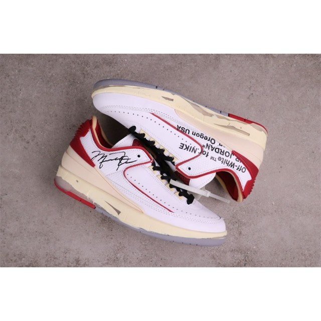 GET BATCH Off White x Air Jordan 2 Low SP "White and Varsity Red" DJ4375 106 