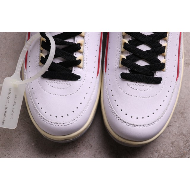 GET BATCH Off White x Air Jordan 2 Low SP "White and Varsity Red" DJ4375 106 