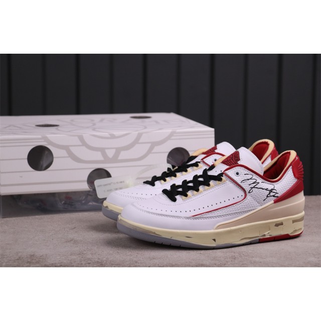 GET BATCH Off White x Air Jordan 2 Low SP "White and Varsity Red" DJ4375 106 