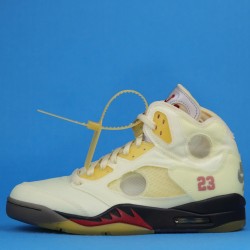 LJR BATCH Off White x Air Jordan 5 "Sail" DH8565 100