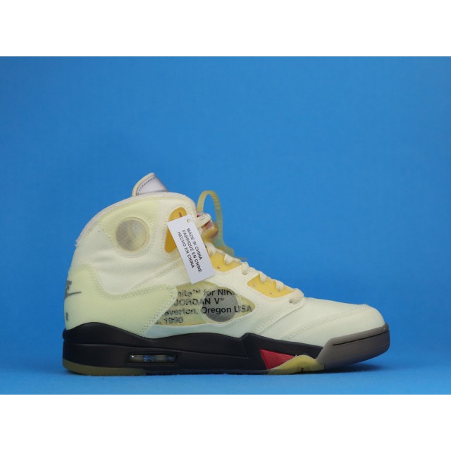 LJR BATCH Off White x Air Jordan 5 "Sail" DH8565 100