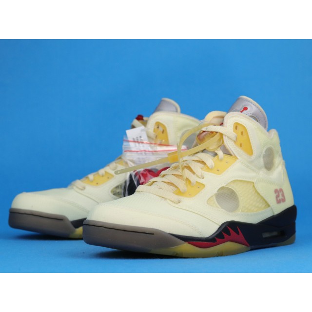 LJR BATCH Off White x Air Jordan 5 "Sail" DH8565 100