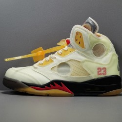 OG BATCH Off White x Air Jordan 5 Retro "Sail" DH8565 100