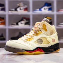 H12 BATCH Off White x Air Jordan 5 "Sail" DH8565 100