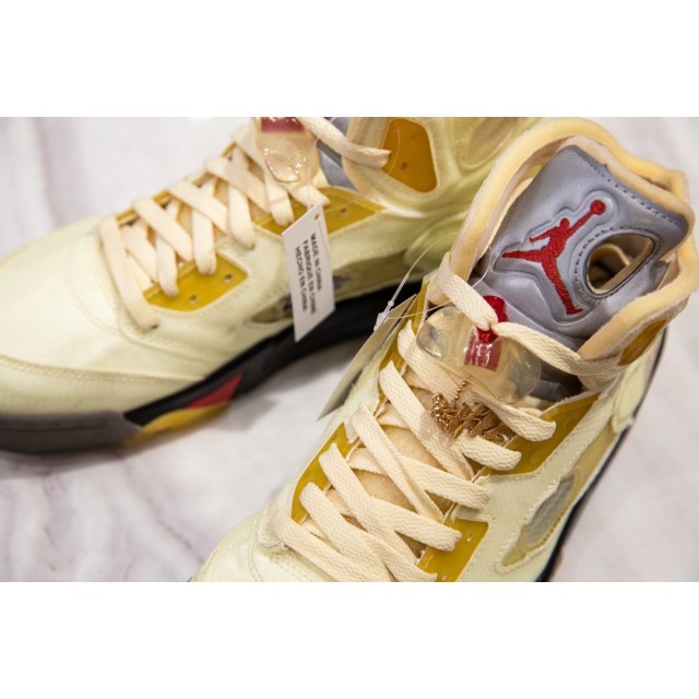 H12 BATCH Off White x Air Jordan 5 "Sail" DH8565 100