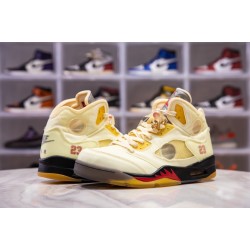 H12 BATCH Off White x Air Jordan 5 "Sail" DH8565 100