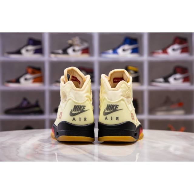 H12 BATCH Off White x Air Jordan 5 "Sail" DH8565 100