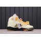 GET BATCH Off White x Air Jordan 5 "Sail" DH8565 100