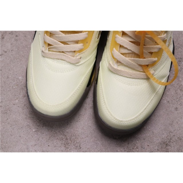 GET BATCH Off White x Air Jordan 5 "Sail" DH8565 100