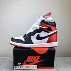 GET Batch Unisex Air Jordan 1 satin WMNS" Black Toe" CD0461 016