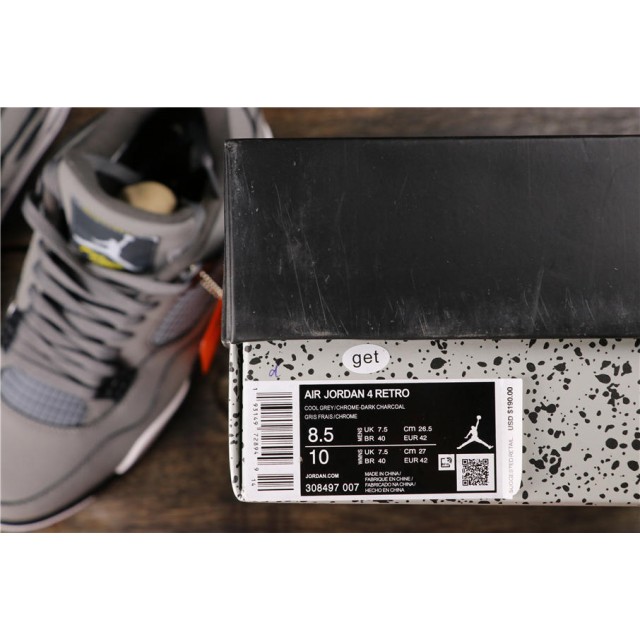 GET Batch Men's Air Jordan 4 Retro" Cool Grey" 308497 007