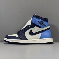 GOD Batch Men's Air Jordan 1 Retro High OG "Obsidian" 555088 140