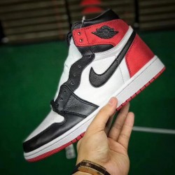 H12 Batch Unisex Air Jordan 1 Retro High Satin Black Toe CD0461 016