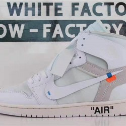 OWF Batch Unisex OFF WHITE X Air Jordan 1 White AQ0818 100