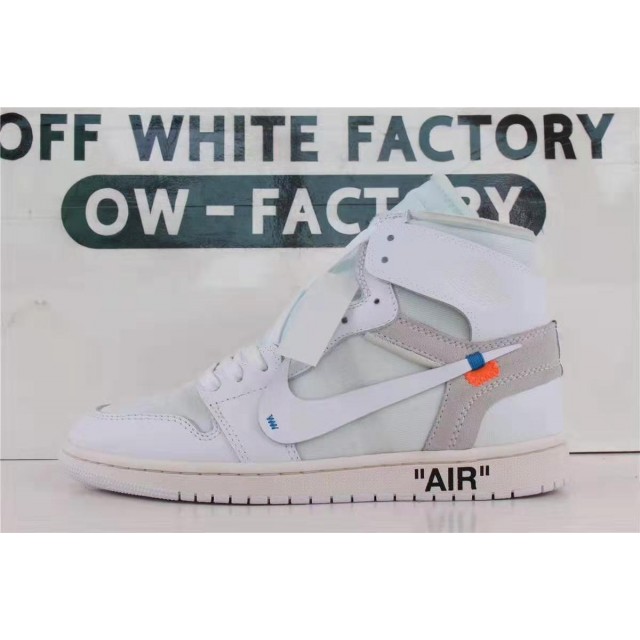 OWF Batch Unisex OFF WHITE X Air Jordan 1 White AQ0818 100