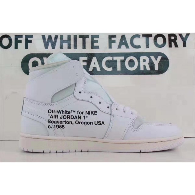 OWF Batch Unisex OFF WHITE X Air Jordan 1 White AQ0818 100