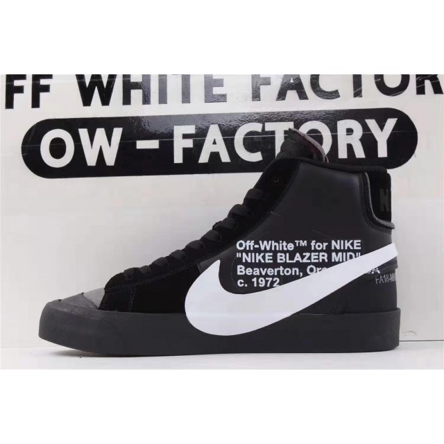 OWF Batch Unisex OFF WHITE X Nike Blazer Mid Black AA3832 001