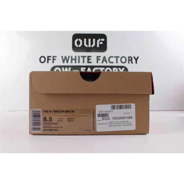 OWF Batch Unisex OFF WHITE x Nike Air Max 90 Black AA7293 001