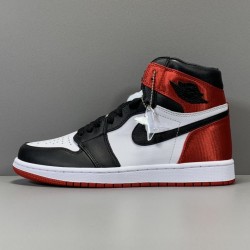 X Batch Unisex Air Jordan 1 Retro High Satin "Black Toe"  CD0461 016