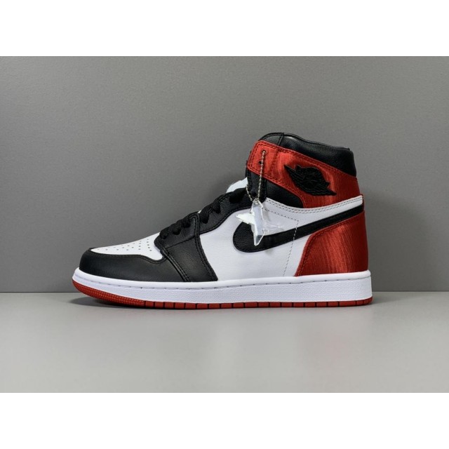 X Batch Unisex Air Jordan 1 Retro High Satin "Black Toe"  CD0461 016